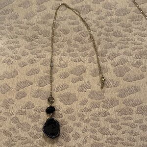 LOFT Black and Gold Pendant Necklace
